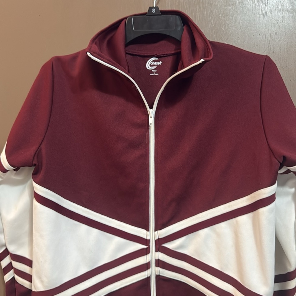 Chase Burgundy and White Athletic Jacket Size L - Picture 2 of 7